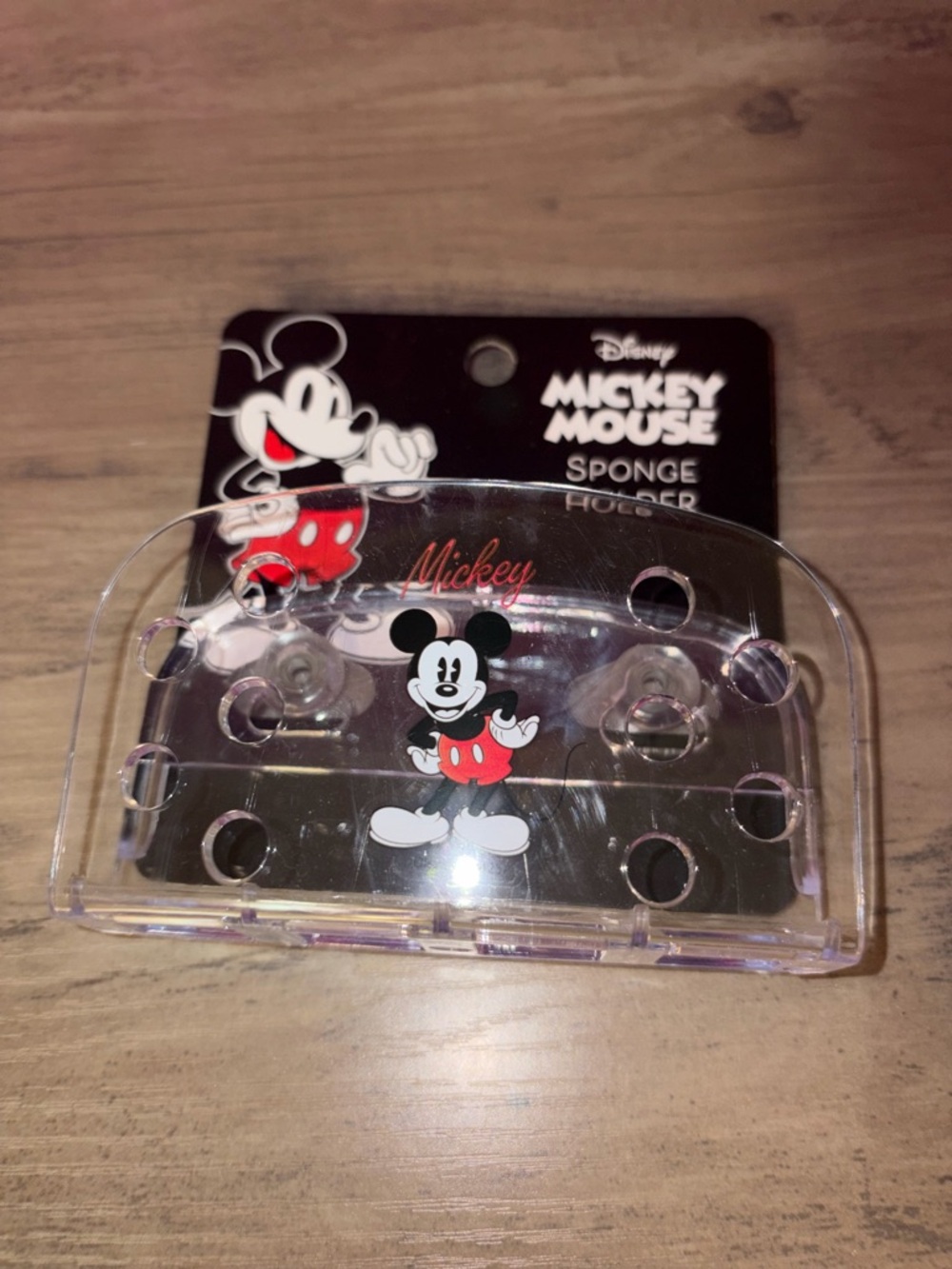 🆕💜 Disney Mickey Mouse Sponge Holder w/ Suction Cups Kitchen Sink Organizer